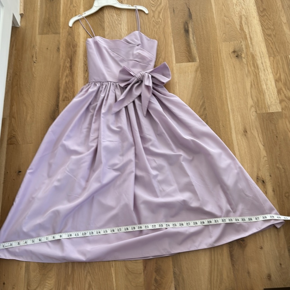 Lilac dress sz3. Vintage T-length dress made of taffeta poly blend.. - Picture 3 of 11